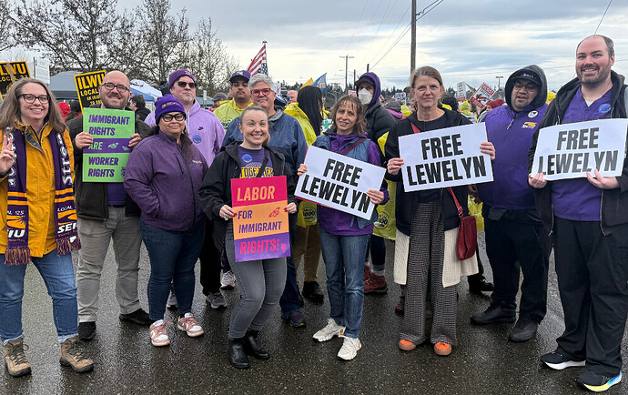 SEIU workers rallying in March for Lewelyn “Auntie Lynn” Dixon. Photo: SEIU Local 925 | 690x434