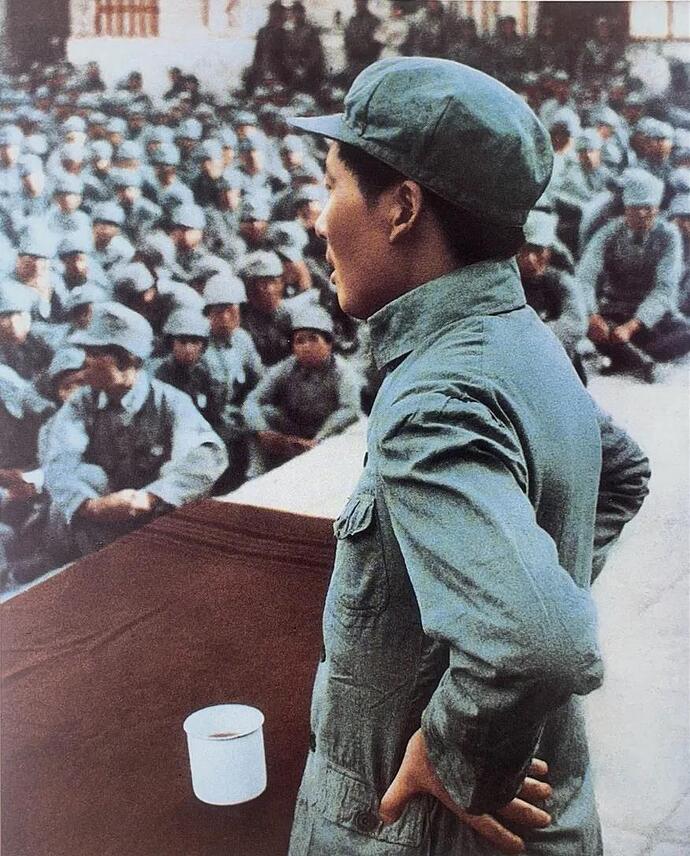 Chairman Mao speaking at the Anti-Japanese Military and Political University