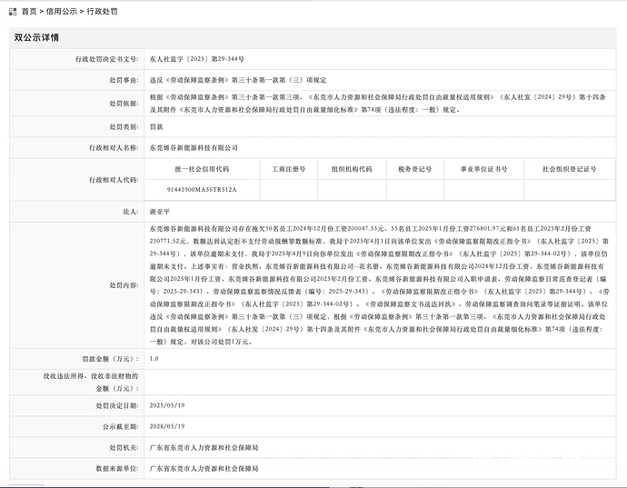 Penalty Announcement