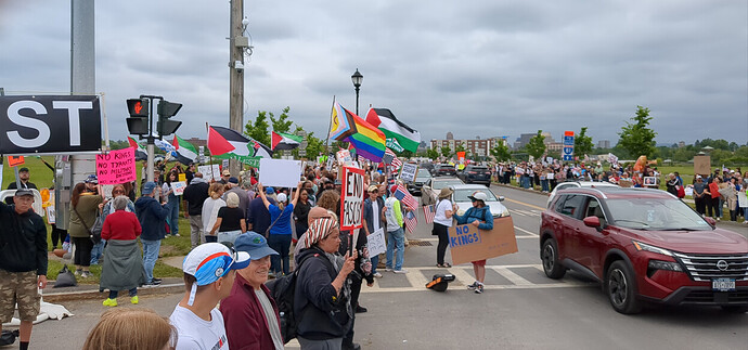 Palestinian delegation at the “No Kings” rally in Syracuse, New York